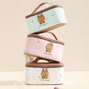 Cute Cosmetic Bag High Value Embroidery Student Skin Care Products Storage Bag Large Capacity Portable Travel Toiletry Bag