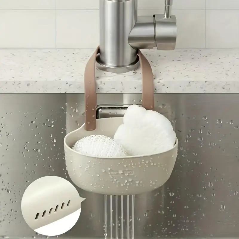 1 Piece Drainer, Hanging Basket, Single and Double Sink, Hanging Bag, Soap Sponge Holder, Washcloth Organizer, Bathroom Soap Shelf, Bathroom Accessories