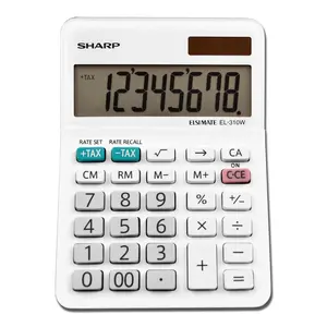Sharp 8-Digit Professional Mini-Desktop Calculator – White, Twin Power