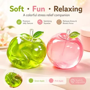 2Pcs Ice Sand Slushie Green Apple Stress Squishy Soft and Slowly Rising Relief Toy, Relieve Anxiety, Slow Rebound, Party, Festival Gift Creativity - Cute Desktop Accessory for Office Workers,Moldable Non-Rebound Crunchy Fidget Toy