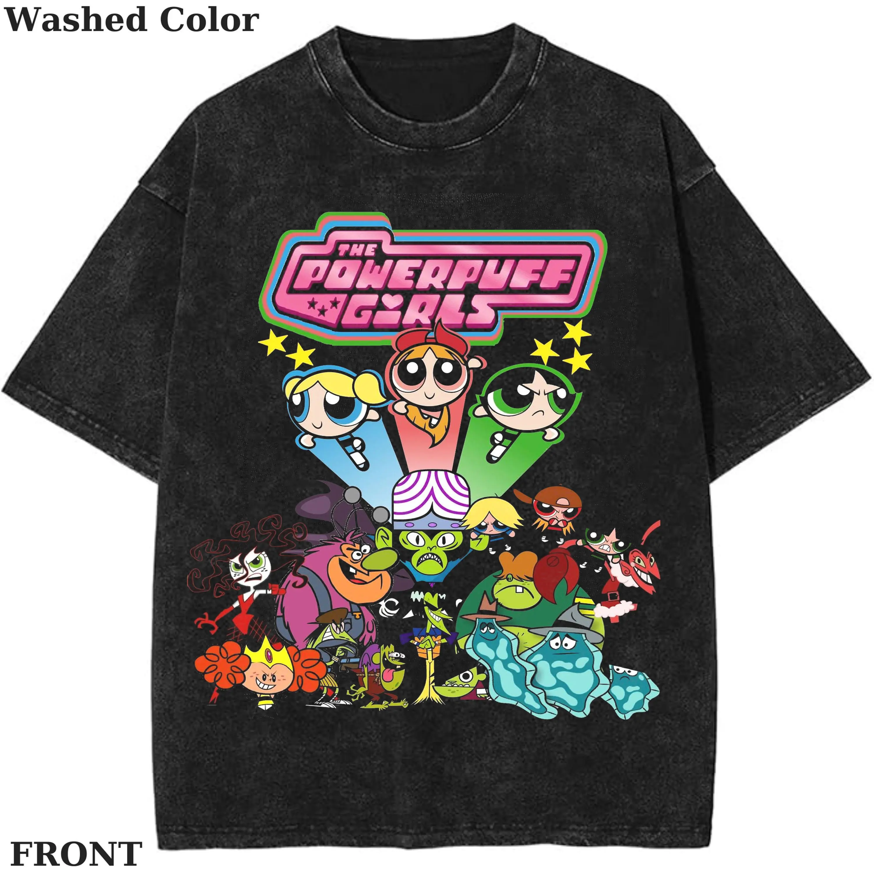 Vintage Powerpuff Girls Washed Tee, Powerpuff Girls Shirt, Y2K Aesthetic Shirts, Perfect Y2K Gift, Unisex Graphic Tee, Heavy Lifting Shirt, Gym Shirt, Gift for Fan #Powerpuffff, Youth & Adult Shirt