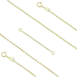 Jstyle Dainty Chain Necklace for Women Men Stainless Steel Box Chain Cable Chain 1.2mm 1.3mm Thin & Dainty & Sturdy Chain Necklace 16-24inch with Extension Chain Included