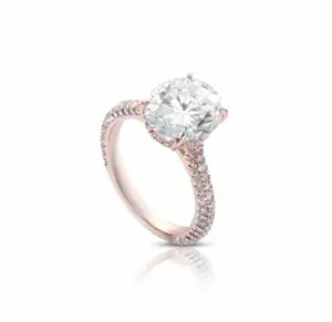 Leah Three Row Pave Engagement Ring