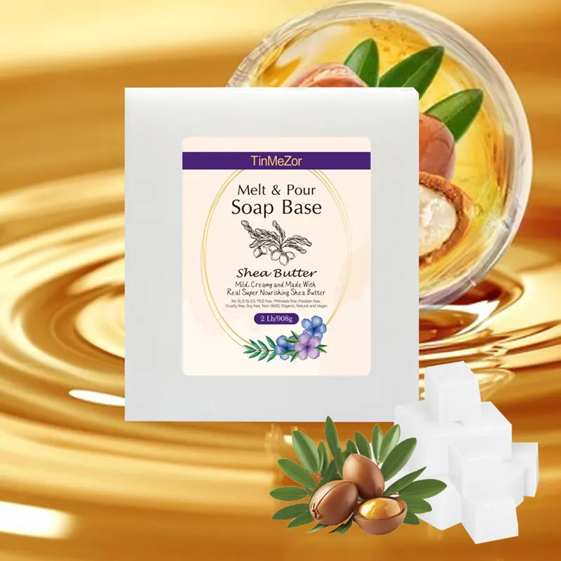 Shea Butter Soap Base Natural Soap Base for Soap Making Organic - 2 lb - Easy to Melt and Pour - Moisturizing - DIY Handmade Soap