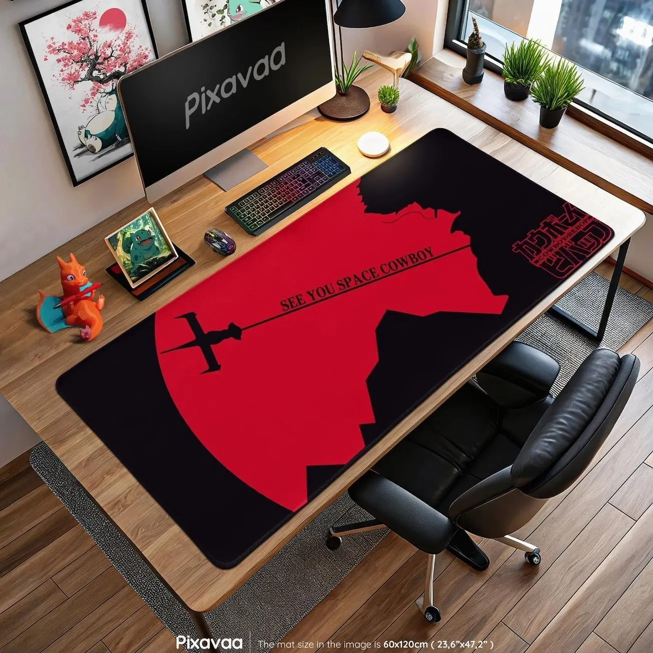 Cowboy Bebop See You Space Cowboy Mouse Pad - Red Sunset Anime Desk Mat, Swordfish II Gaming Pad, Retro Otaku Gift
