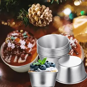 Set Of 10 Independent Fruit Pie Mold Egg Tart Mold Pudding Cup Mini Chocolate Paper Cup Cake Biscuit Mold Round Non Stick Popsicle Baking Tray DIY Cake Baking Accessories