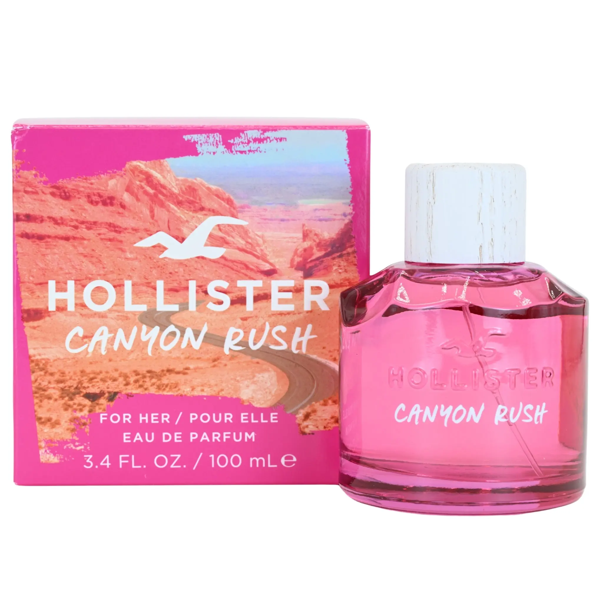 Hollister Women's Canyon Rush Floral Fruity EDP - 3.4 fl oz, Jasmine-Themed, Amber Base, Daily Wear Perfumes, Clean Girl Perfume, Signature Scent, New in Box, Smelling Good Women's Fragrance