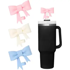 3 count Cute Bow Straw Covers Cap Toppers Compatible with  30&40 oz Tumbler Cups, Cute  Straw Lids Tips Protectors for 0.4 in/10mm  Cups Straws Accessories
