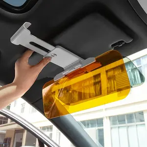 1 Set 12.6in Drive Safely with this 2-in-1 Car Visor - Day & Night Anti-Glare, Anti-UV & Anti-Dazzle Sunshade Mirror Goggles!