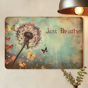 Vintage Dandelion Just Breathe Aluminum Artistic Wall Art Sign for Home Office Decor, Inspirational Hanging Art Vintage Decorative Wall Decor, 12x8 Inches
