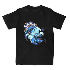 Shadow Milk Cookie Run Kingdom Men Women T Shirt Cute Cartoon Anime Tee Shirt Short Sleeve T-Shirt 100% Cotton Adult Clothes Casual Womenswear Breathable Knit Top Streetwear