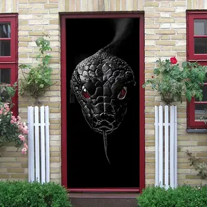 2 Dark Snake Head Decorative Wall Sticker Stereo Simulation Animal Decal Self Adhesive Waterproof Removable Home Living Room BedroomWall Art Decor Creative Snake Shape Decor