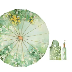 Creative antique 16 bone umbrella weather and rain outdoor