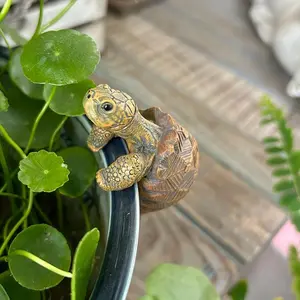 1pc Fun Turtle Pot Hanger, Resin Craft for Flower Pots, Garden Ornament for Outdoor Decor, Garden Accessories, Unique Home Decoration for Your Garden