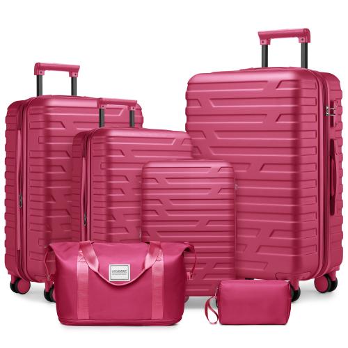 High Quality 6 Piece Expandable Travel Set Brand New Hard Shell Luggage Set Universal Wheels TSA Lock 18 20 24 28 Inch Includes Luggage Bag Wash Bag carry  Luggage