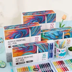 Languo Acrylic Painting Gel Pen Set, Acrylic Markers, Press Type, Multiple Colors, Ideal for Coloring & Drawing, Professional Art Design, Art Drawing Supplies