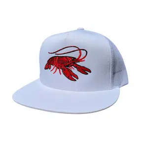 Crawfish Embroidered Snapback Trucker Hat Adjustable Premium Unisex Hat