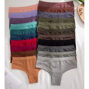 Women's Solid Color Drop Waist Thong, Soft Breathable , Soft Knicker for Daily Wear, Women's Fashion Comfy Underwear for All Seasons Fabric Womenswear Casual Everyday Twist tummy control hip period Reusable Bamboo Pads Menstrual Set Tang Men's Style