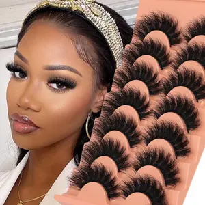 Lashes Full Volume False Eyelashes 18mm Dramatic Faux Mink Eyelashes Natural Look Cat Eye Volume Eye Lashes Multipack