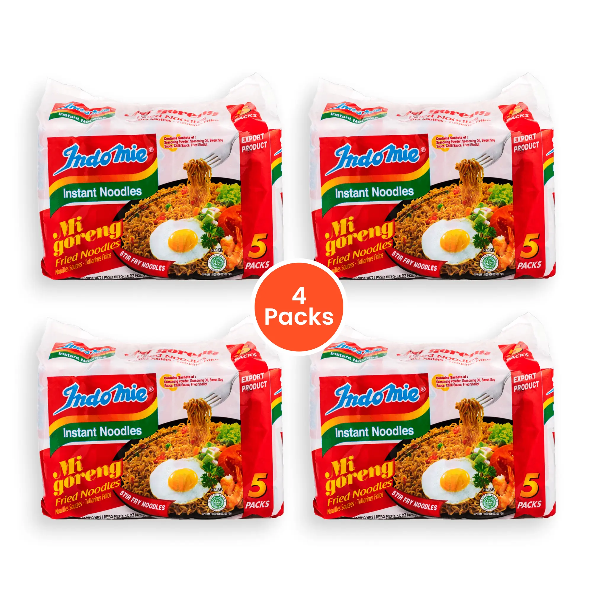 Indomie Mi Goreng Fried Instant Noodles - Onion-Flavored, Savory, Spicy, 85g, 20 Servings (4 Packs), Ready-to-Eat Asian Food Snacks Indomie Mi Goreng Fried Instant Noodles - Onion-Flavored, Savory, Spicy, 85g, 20 Servings (4 Packs), Ready-to-Eat Asian Food Snacks