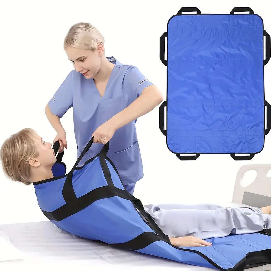 Extra Comfort Positioning Bed Pad 47"x40" - Washable Waterproof Medical Bed Pad with Reinforced Handles for Elderly Care & Safe Patient Transfers - Lightweight Durable Fabric for Home Healthcare, Bed Accessories, Patient Transfer Cushion, Easycarry