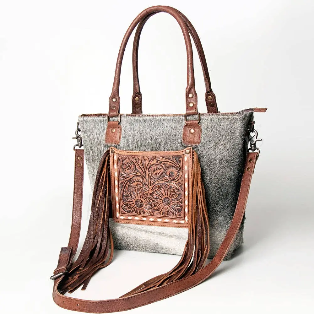 ADBG662BRAH COWHIDE Tooled Leather CCW Concealed Carry Crossbody Clutch Western Purse Bag American Darling