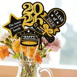 5pcs 2026 Graduation Paper Vase Inserts, Graduation Ceremony Party Decorations, DIY Vase Inserts, 2026 Graduate Congratulations Party Decor, Home Decor, Graduation Party Tabletop Centerpiece, Graduation Gift Decor, Graduation Gifts, Graduation Party