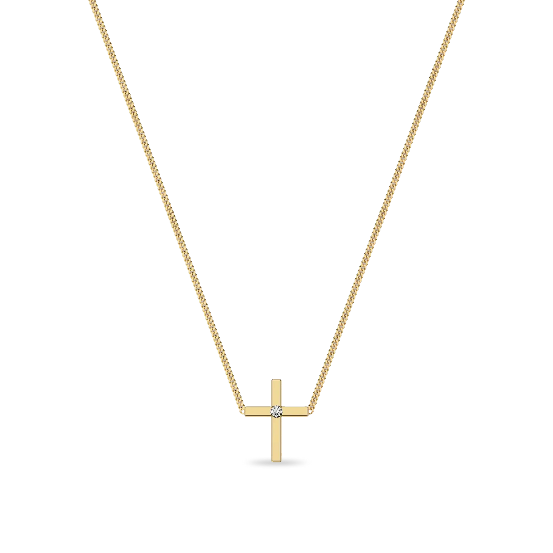 PASCAL Petite Diamond Cross Necklace for Women Minimalist Lab-Grown Diamond Jewelry
