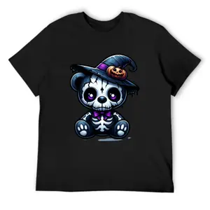 Scare Teddy Bears Print T-shirt Scary Funny Shirts Short Sleeve Graphic Tee Tops for Men