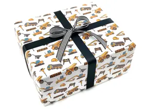 Construction Birthday Gift Wrapping Paper