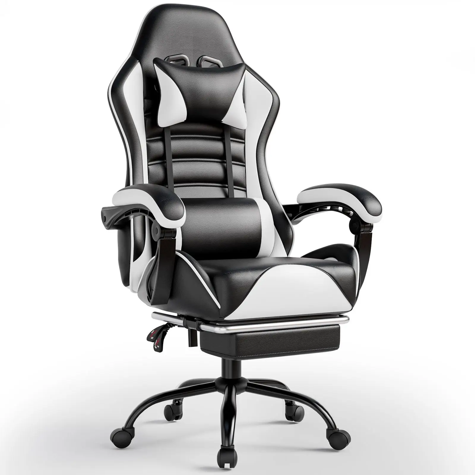 【Bellemave】acing Video Backrest and Seat Height Recliner Gaming Office High Back Computer Ergonomic Adjustable Swivel Chair, With footrest,