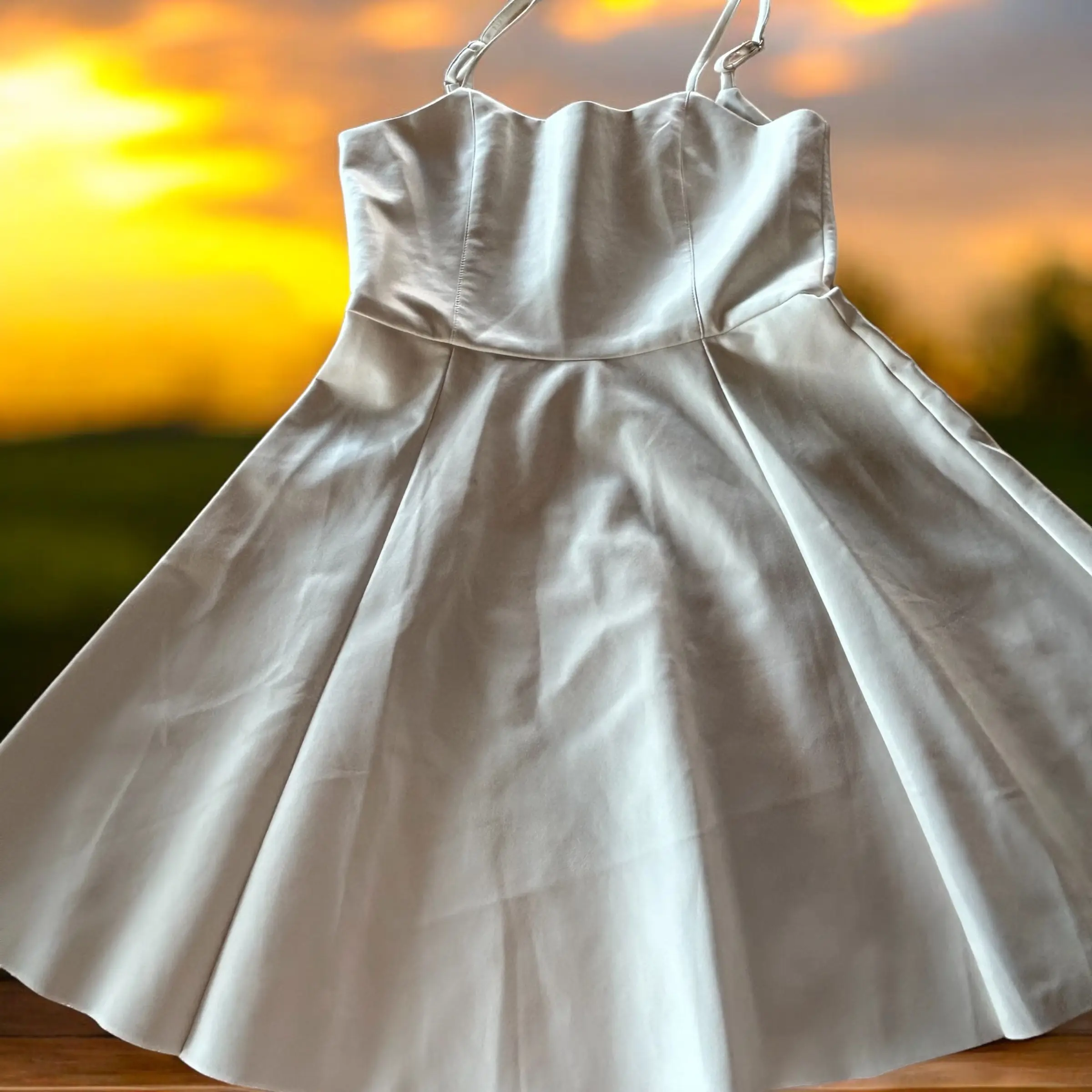 White leather dress