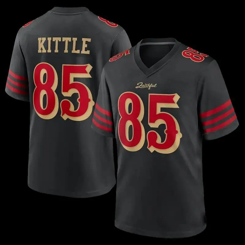 Men's SF #85 George Kittle Black 2025 Rivalries Collection Limited Jersey