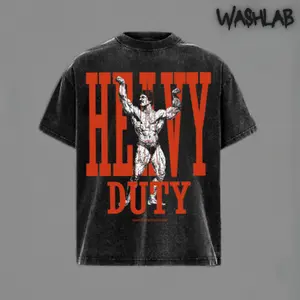 Vintage Heavy Duty Bodybuilding Graphic Tee Gold's Gym Mike Mentzer Acid Washed Oversized Gym Pump Cover Workout Tee Old School Muscle Weightlifting Apparel Streetwear Top For Men Women Unisex Fitness Training Casual Shirt Classic Physique Clothes