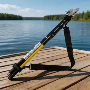 Adjustable Fishing Rod Shoulder Strap, Hands-Free Fish Rod Backstrap, Anti-Slip Fish Rod Carrier, Universal Fishing Gear Accessory