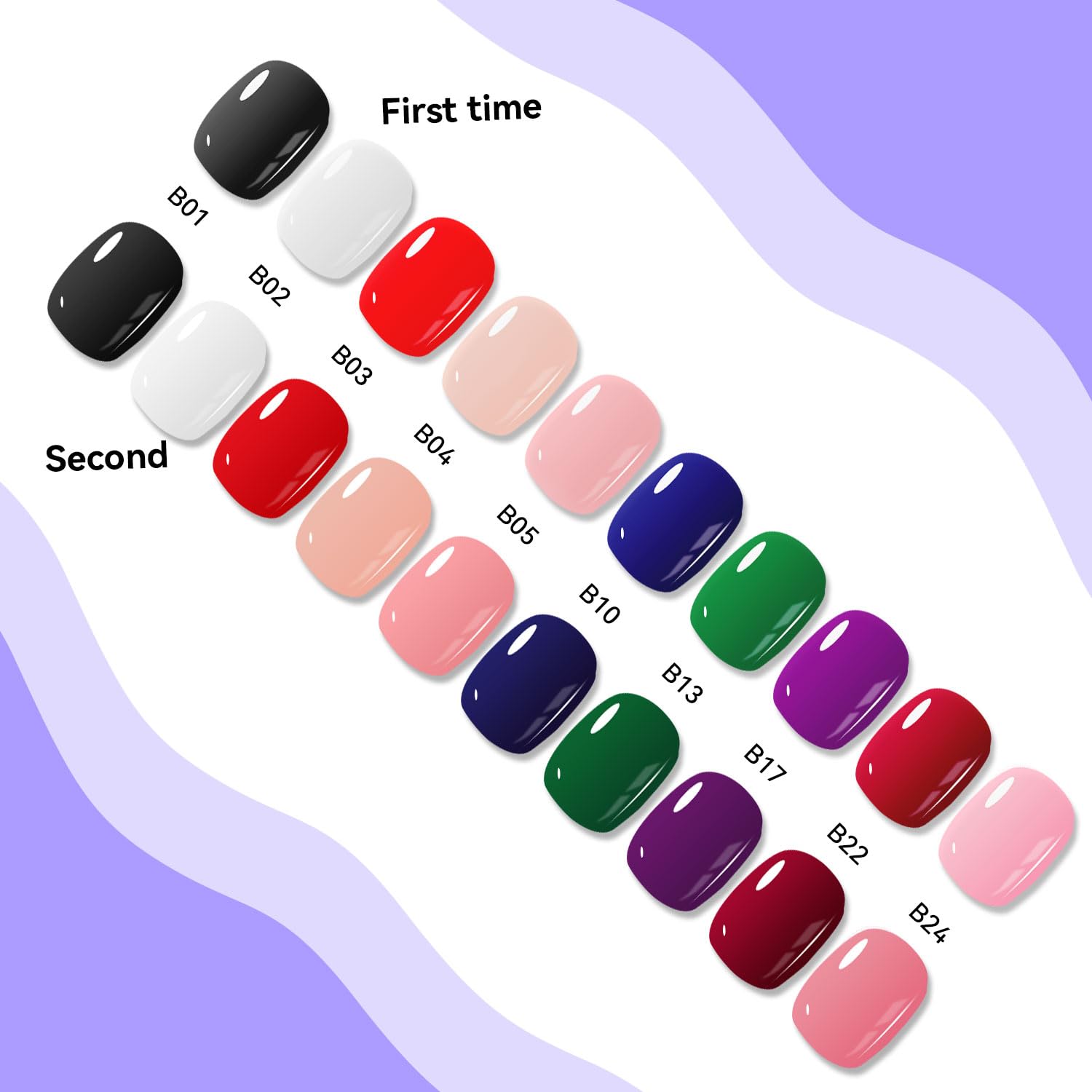 JODSONE 12PCS 16.5ml Gel Nail Polish Set - Same Color Same Bottle, Base & Top Coat Included, 10 Colors for Home Salon Nail Art & Holiday Gifts