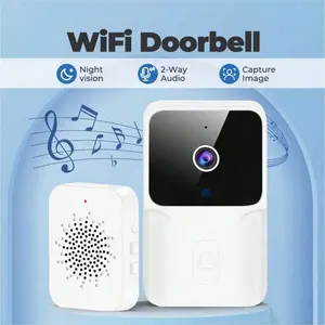 WiFi Doorbell Camera, Rechargeable 2.4GHz WiFi Video Doorbell with Camera, Smart Home Security Camera, Two Way Audio, Motion Detection Alarm