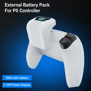 Portable LED Display Rechargeable Back Clip Battery for Ps5 Controller, 1800mah Polymer Battery, Game Play Time 6-8 Hours, Great Ps5 Gift, Game Console Accessories