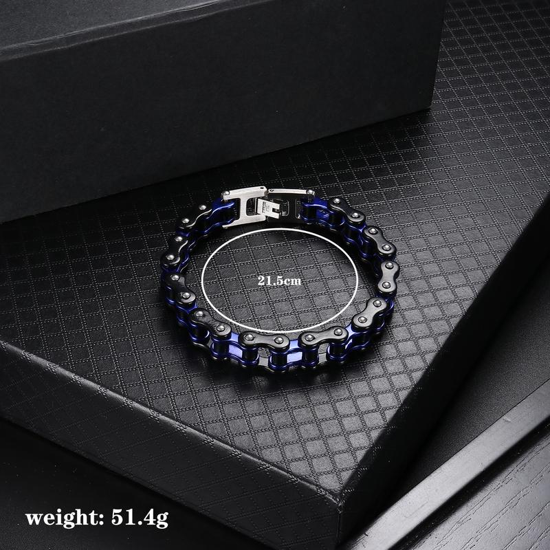 Drperfect Mens Bracelet Stainless Steel Motorcycle Bike Chain Bracelets 8.4 Inch