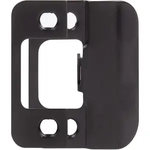 Adjustable Strike Plate, Matte Black Durable Hardware for Door Alignment and Daily Use