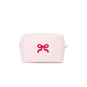 Abbode Bow Waffle Pouch in Peony