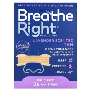 Breathe Right Nasal Strips, Lavender, 26 Tan Strips | HSA/FSA Eligible