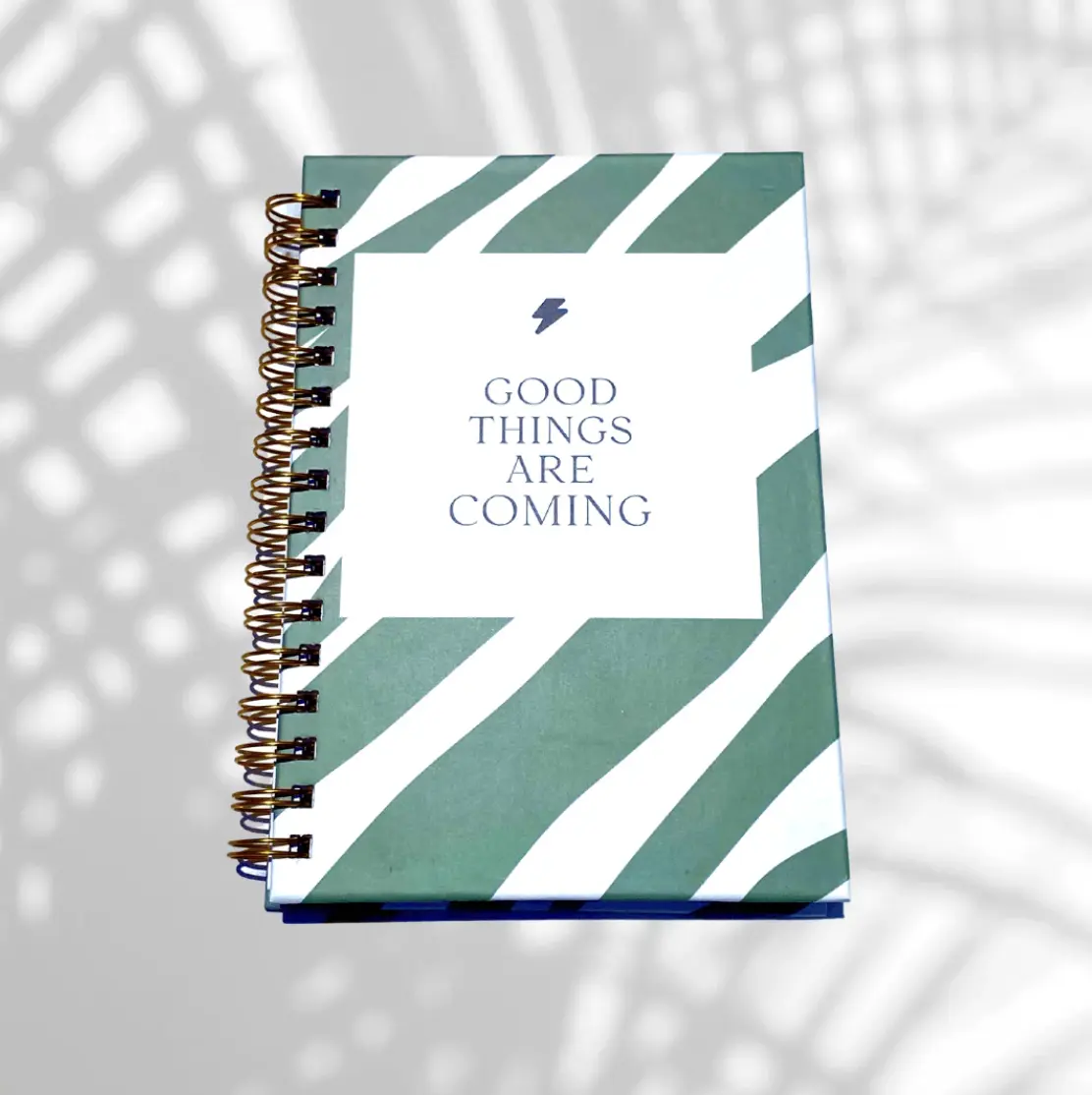 Good Things Are Coming Green Zebra Print Nurse Handoff Report Journal by Trendy with 200 Pages, A5 Pages, and Spiral Binding