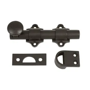 212 MAIN DDB425U10B 4 in. Heavy Duty Solid Brass Dutch Door Bolt - Oil Rubbed Bronze, Hinges, Weatherproof, Corrosion-Proof Door Lock