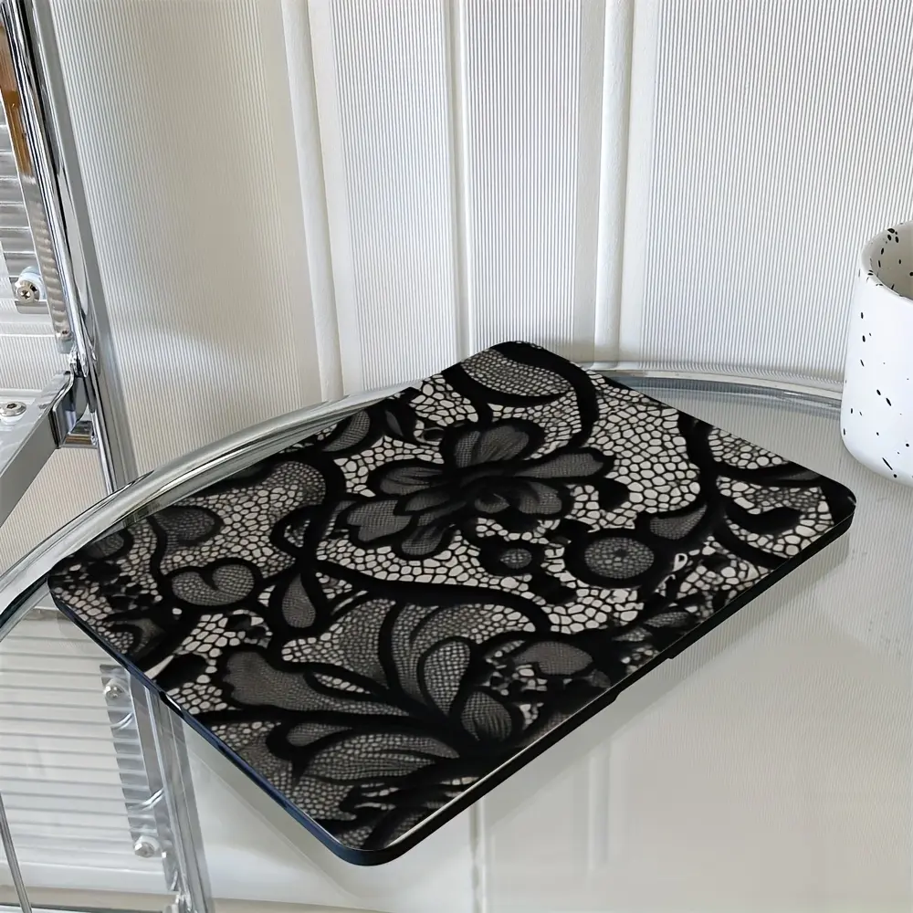 Black lace floral iPad case with pen holder, automatic wake/sleep tablet case, tablet accessories compatible with iPad, tablet cover