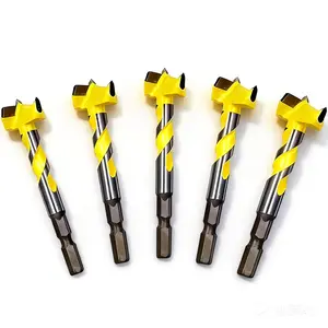 Drill Bit Set with Hex Shank, Precision Wood Drill Bits 5/8" to 7/8", Hinge Cutter Tool Auger Hole Saw, Tungsten Carbide Forstner Bit for Woodworking, Plastic and Plywood