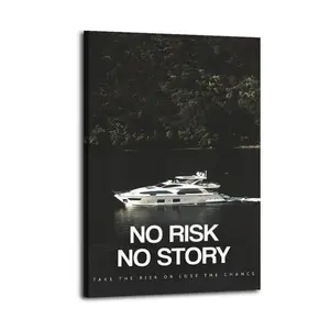 No Risk No Story Canvas Aesthetic For The Bedroom Wall Sitting Room Dormitory Wall Office Wall Poster Decorative Painting Canvas Wall