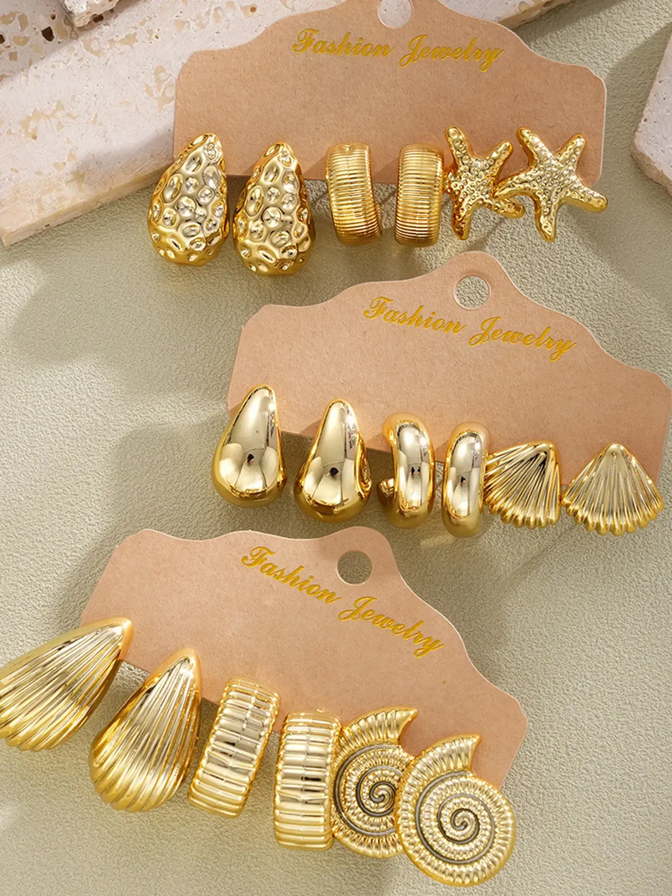 Women's Geometric Earrings Set, 9 Pairs Irregular Design, Fashionable & Versatile, Earring Stacking Set, Perfect for Commuting, Unique High-End Style, Trendy Fashionable Accessories