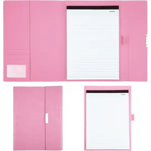 Padfolio Portfolio Binder for Women - Stylishly Business Folder for Interview Resumes, Legal Documents | Notepad Not Included, Faux Leather, Pink