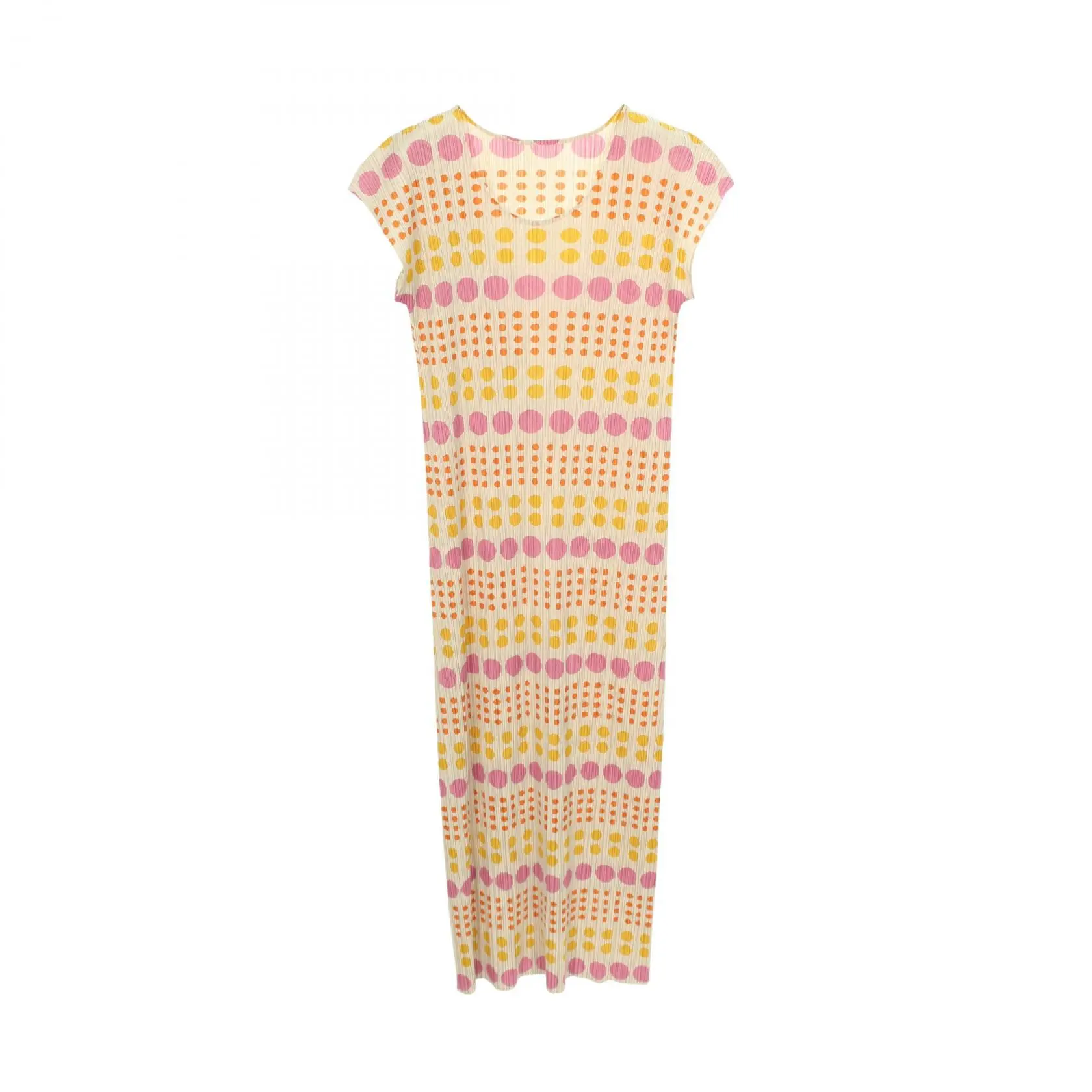 Pre-owned Issey Miyake Polyester Small Leather Goods PLEATS PLEASE Pleated Dot Dress